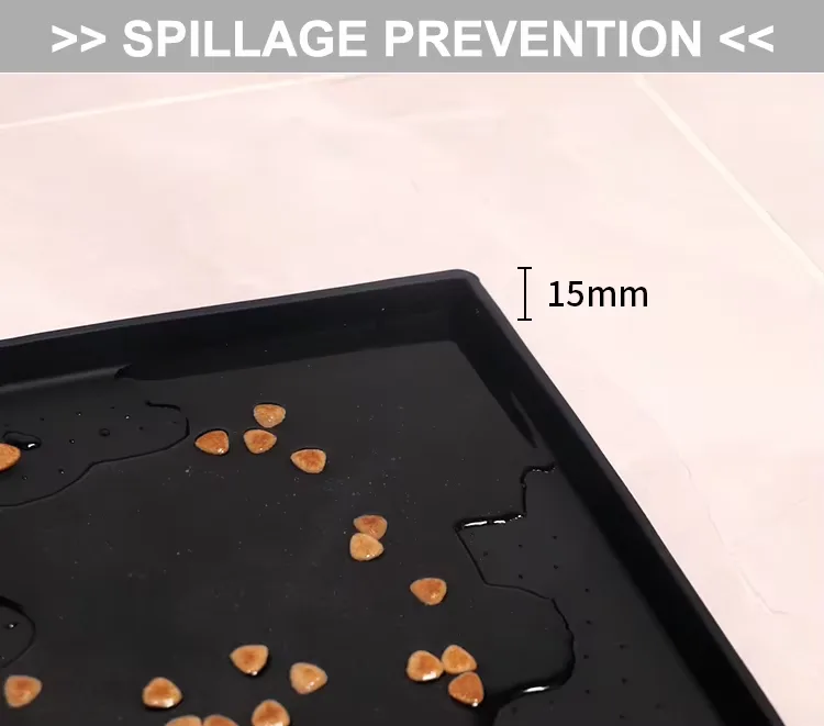 Sem BPA Rectangle-Shaped silicone cão alimentação tapete antiderrapante não-Spills animais - detail view 10