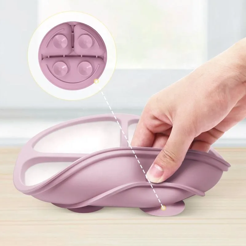 Nouveau sans BPA qualité alimentaire bébé silicone à ventouse assiette bébé art de la table - detail view 4