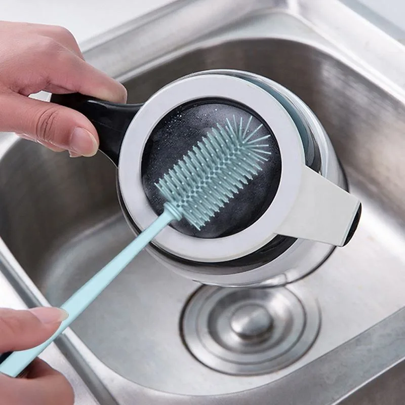 Wholesale Silicone Baby Bottle Cleaning Brush Reusable Baby Bottle Brush - detail view 2