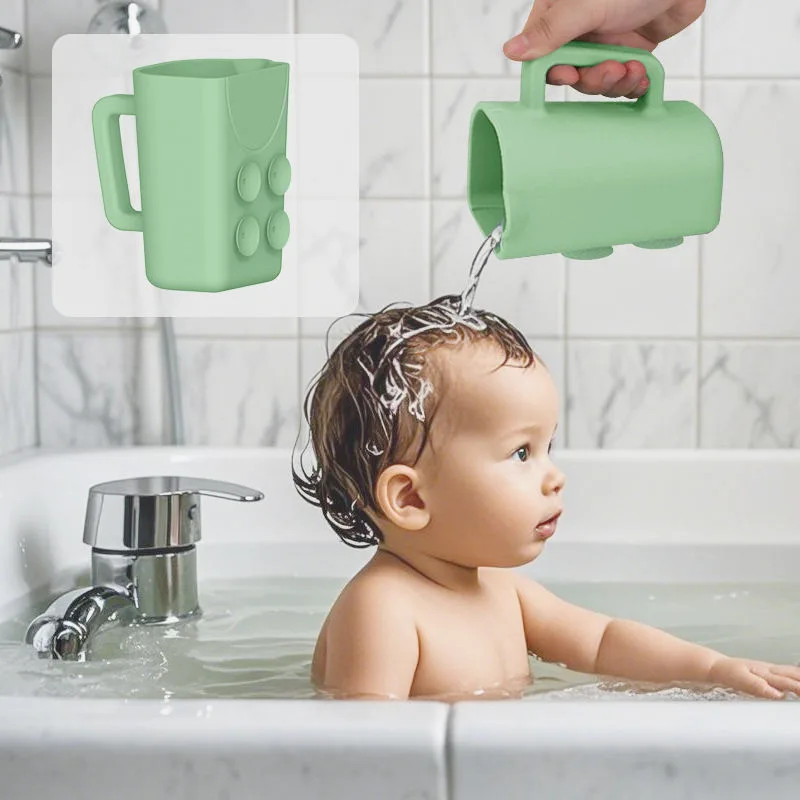 Silicone Baby Shower Bathing Rinse Cup Shampoo Soap Body Waterfall Pourer Kids Water Pourer Mug for Bathing Washing - main product image