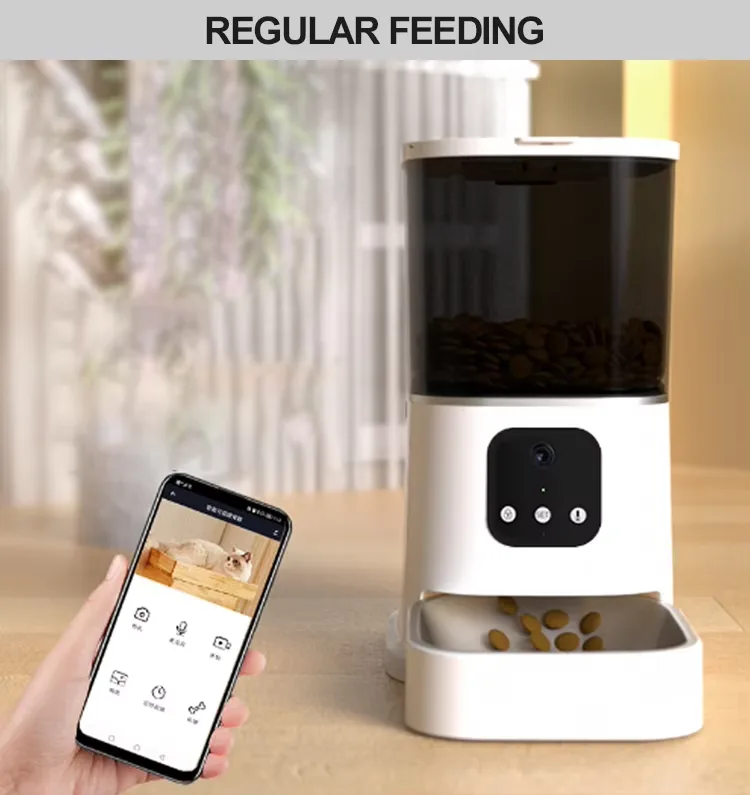 Modern Solid Pattern Timed Automatic Cat Feeders Small Animal Suitable Bowls Rechargeable Power Source - detail view 8