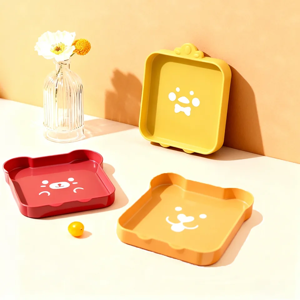Custom Cute Cartoon Silicone Baby Plate Children's Divided Tableware Set Kids Dining Packaged Box - main product image