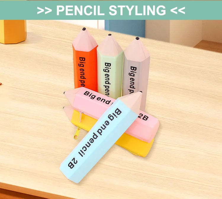 Custom Logo Silicone School Bag Pencil Case With Nylon Zipper for Cute School Supplies Stationery Students - detail view 10