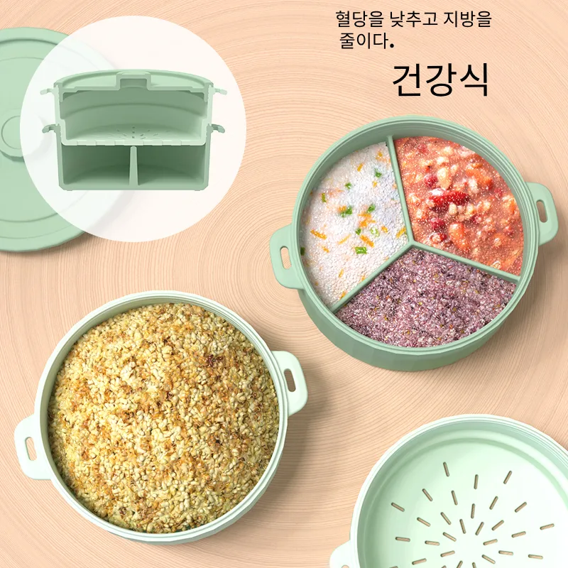 Korea silicona microondas Basket vapor olla horno seguro cuenco grado alimenticio verdura - detail view 6