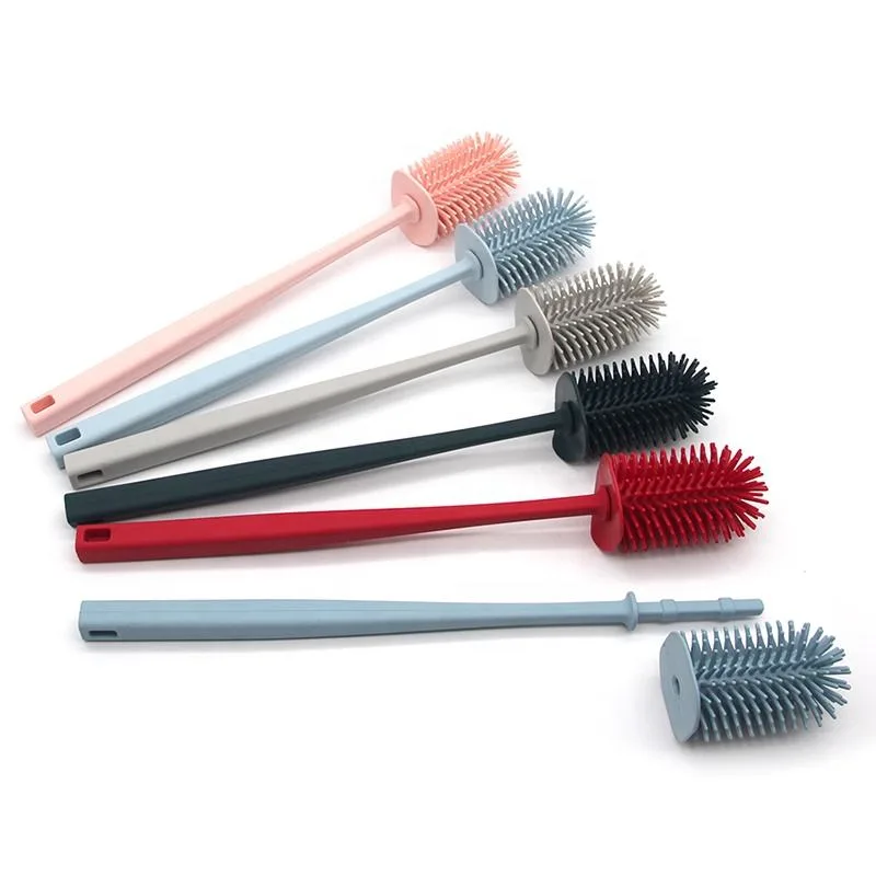 Wholesale Silicone Baby Bottle Cleaning Brush Reusable Baby Bottle Brush - detail view 1