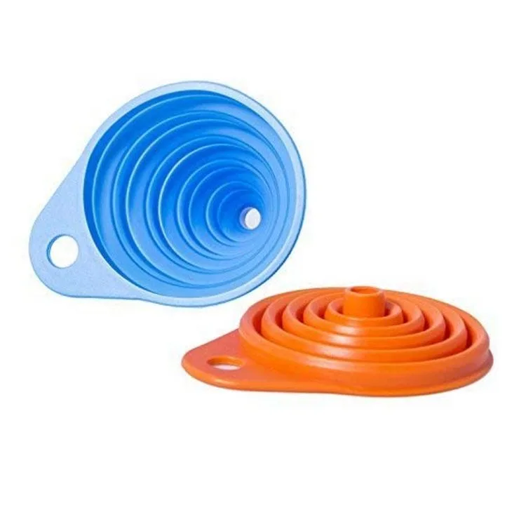 100% Food Grade Silicone Collapsible Large Size Funnel Foldable Kitchen Funnel for Liquid Transfer - detail view 2