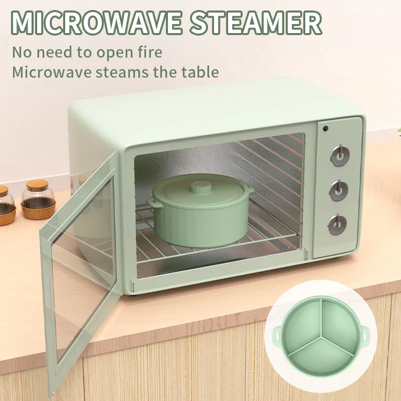 Top Ranking Food Grade Collapsible Silicone Vegetable Food Pot Microwave Steamer - detail view 4