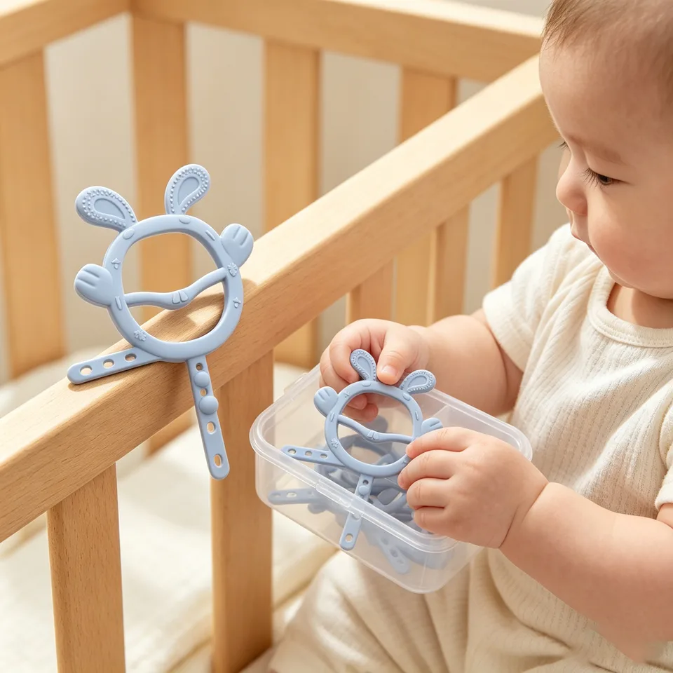 OEM ODM Baby Teething Silicone Soft Toy Safe Easy to Hold Baby Silicone Teethers - detail view 1