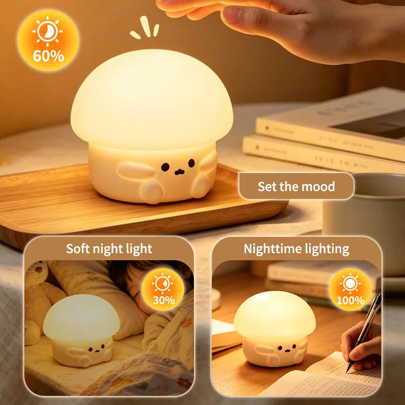 Clap Christmas Lights LED Smart Three-Speed Cute Silicone Night Light for Rooms Eye Protection Sleep Atmosphere Clap Light - LED & Light Therapy - detail view 4