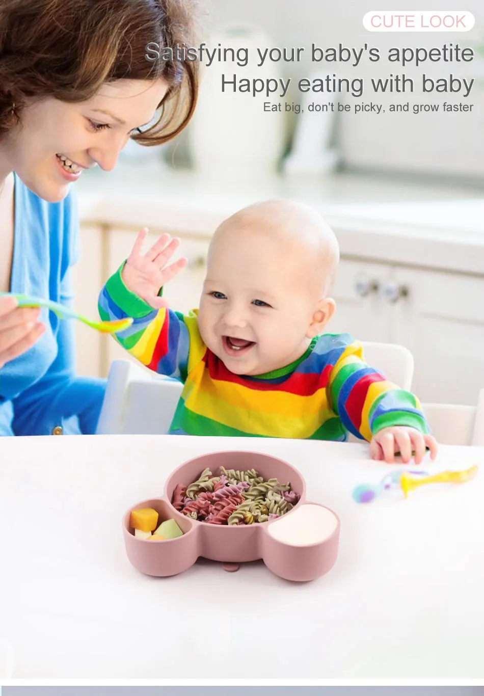 New Design Food Grade Baby Plates and Bowls Kids Dining Feeding Bowl Custom Silicone Baby Suction Bowl - detail view 9