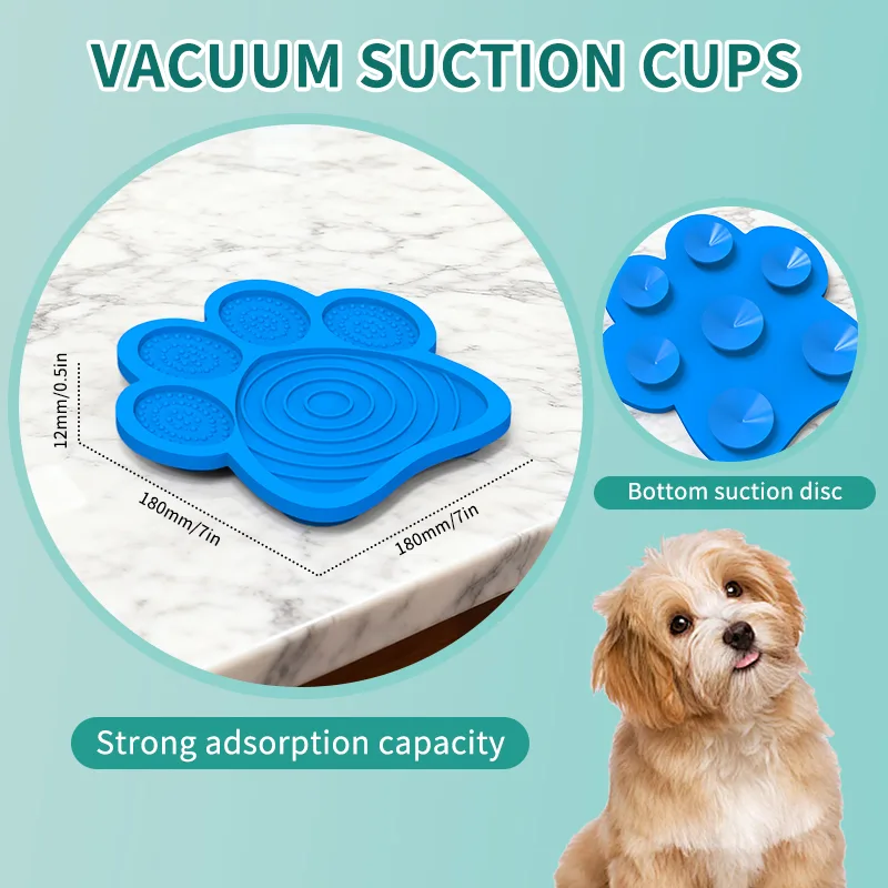 Custom Silicone Licking Mat Bowl Dog Collapsible Silicone Dog Bowl cat Slow Feeder Dog Slow Feeder Bowl - detail view 8