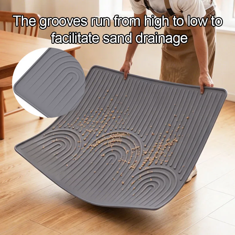 Modern Anti-Splash Cat Litter Mat Large All Seasons Grey Diatomite Toilet Mat - detail view 4