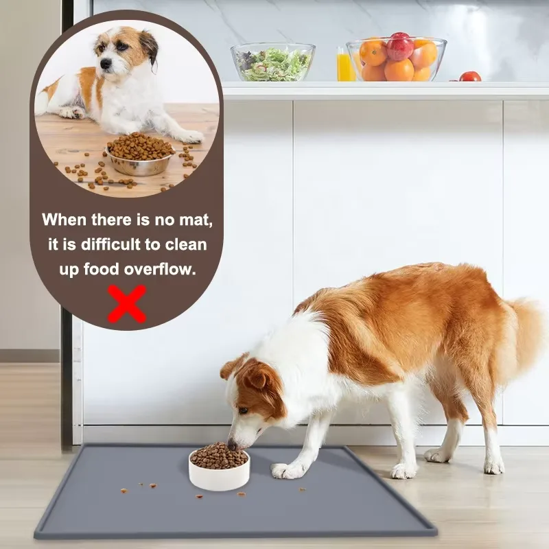 Nouveau sans BPA qualité alimentaire chien chat bol tapis silicone antidérapant imperméable - detail view 4