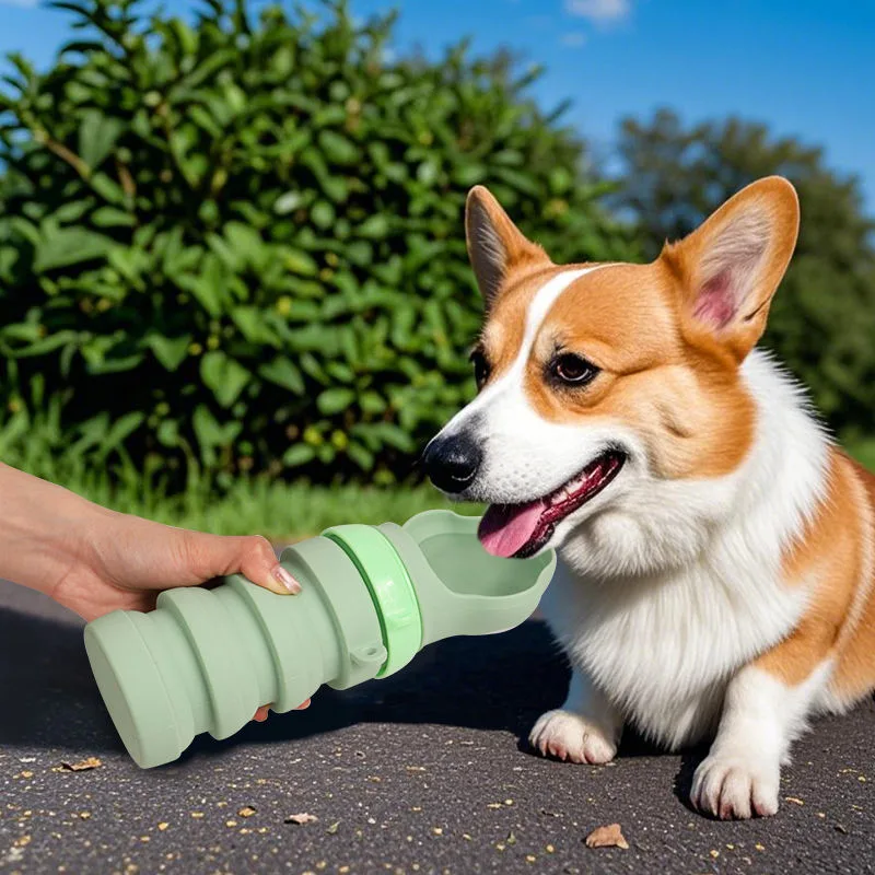 New Arrivals Modern Pet Food Grade Portable Water Bottle Pet Feeder Multifunctional Silicone Dog Drink Bottle - detail view 1