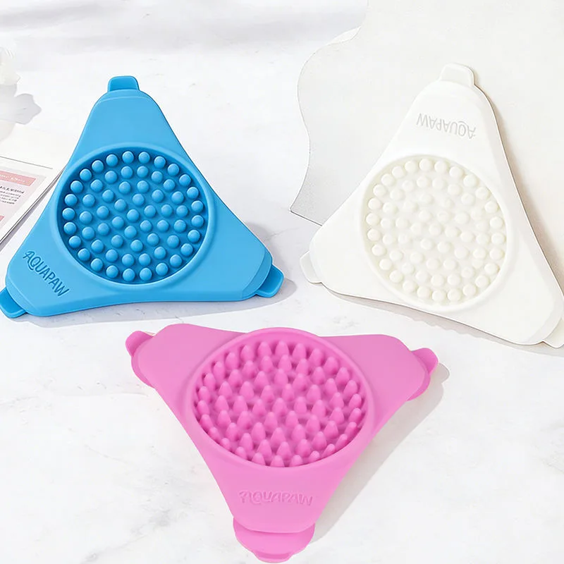 Silicone Slow Feeder Cat Bowl 500ml Pet Lick Pad with Blue Round Design and Automatic Feature Easy to Use - main product image