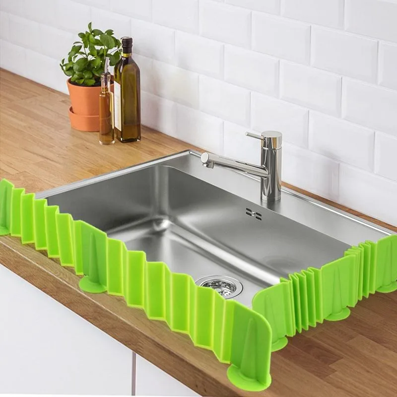 Upgraded Stretchable Silicone Sink Water Splash Guards Baffle for Home Products Kitchen Bathroom - detail view 3