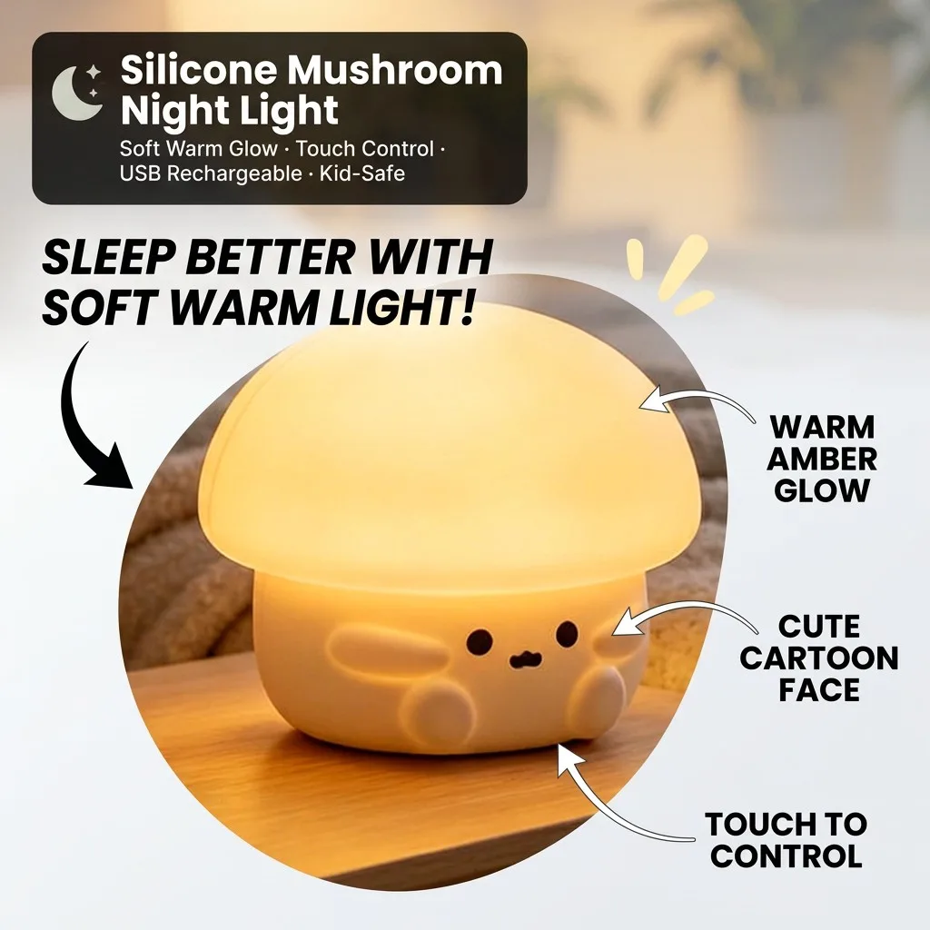 Clap Christmas Lights LED Smart Three-Speed Cute Silicone Night Light for Rooms Eye Protection Sleep Atmosphere Clap Light - LED & Light Therapy - Style 2 - detail view 6