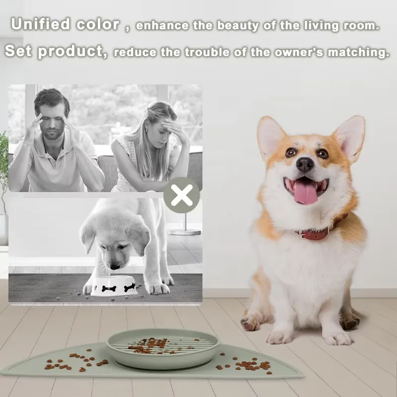 Sellers シリコーン スローフィーダー 犬用 ボウル 吸盤付き カップ 防水 ペット 給食 マット High Lips 犬用 ボウル セット - detail view 2