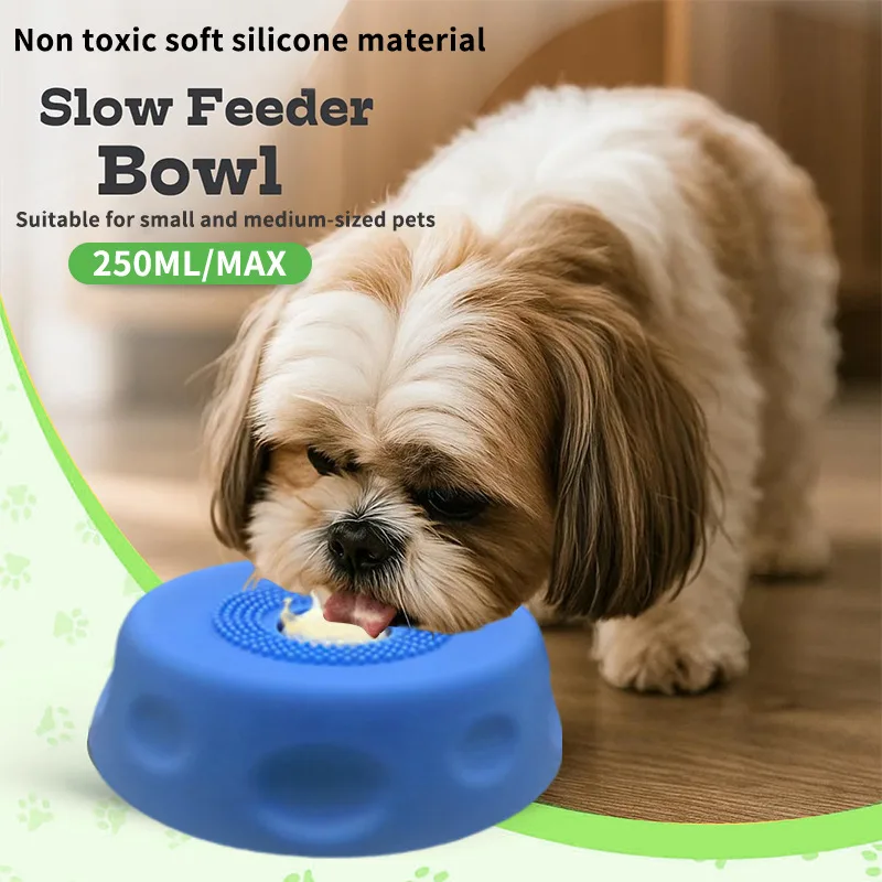 Solid Pattern Silicone Pet Lick Bowl Eco-Friendly Slow Feeder Liquid Treat Bowl Dogs Eating Portable - main product image