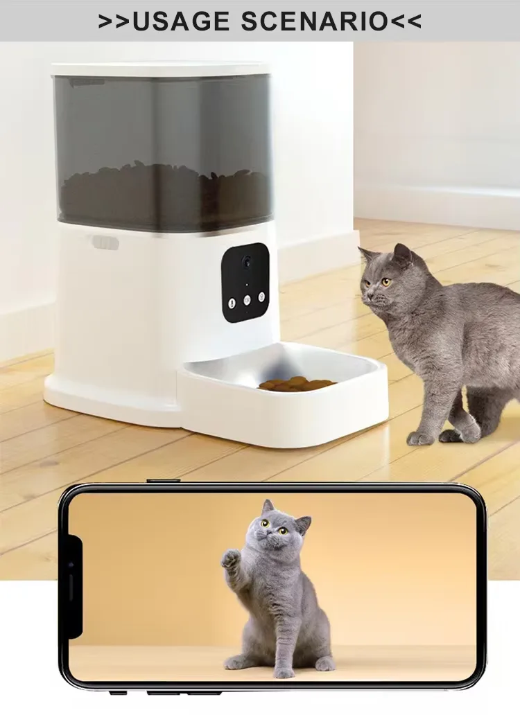 Modern Solid Pattern Timed Automatic Cat Feeders Small Animal Suitable Bowls Rechargeable Power Source - detail view 7