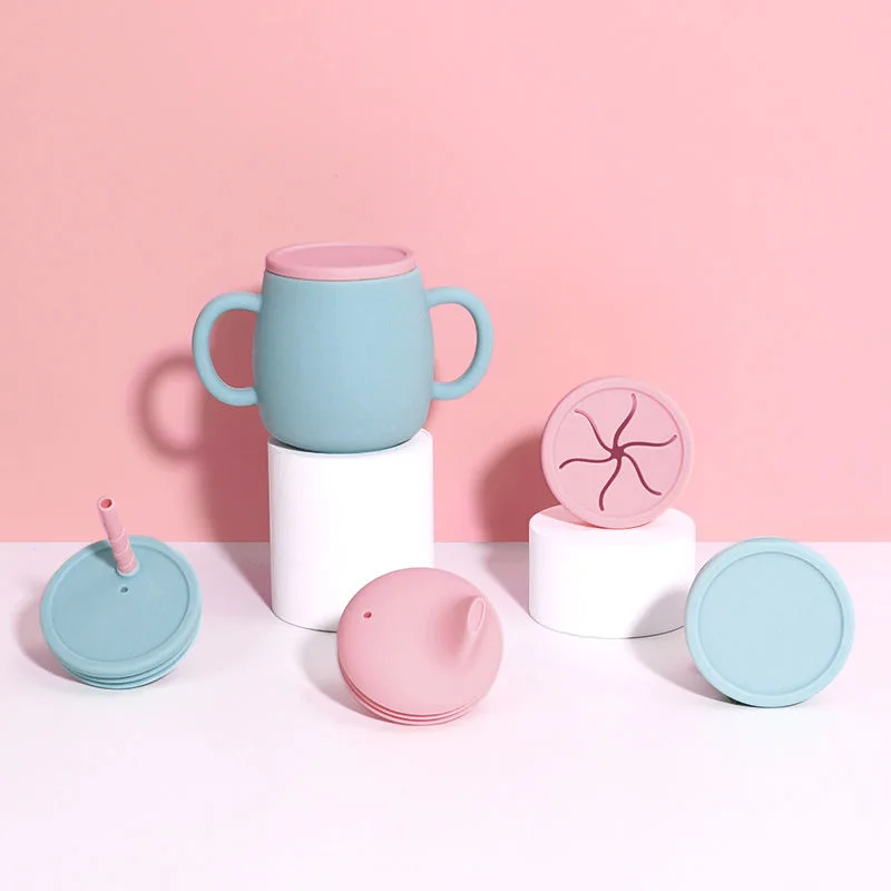 Unbreakable BPA-Free Silicone Baby Sippy Cup with Soft Spout Dishwasher Safe Toddler Training Cup - detail view 4