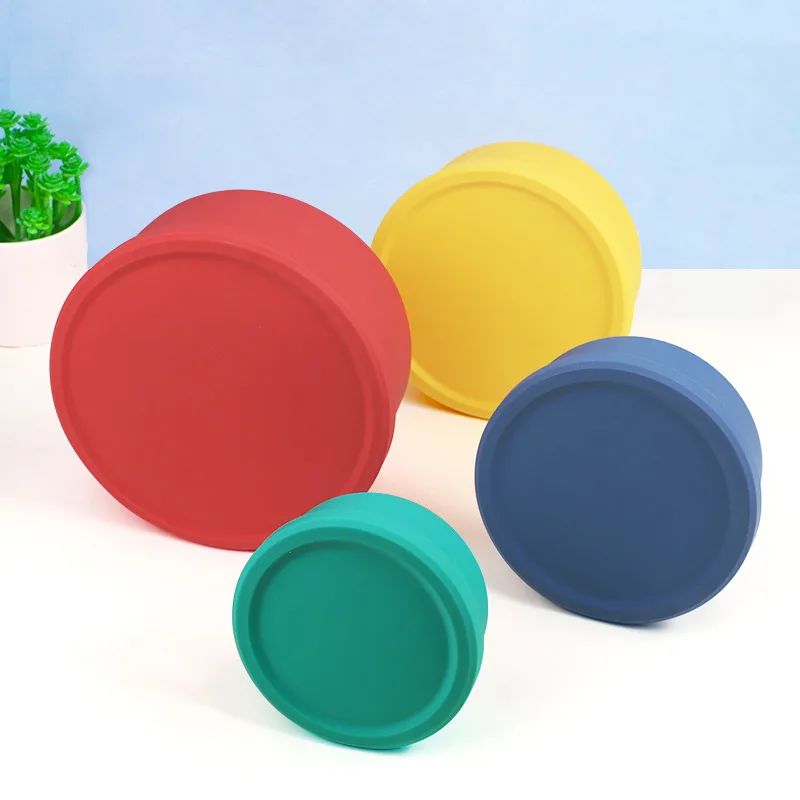 Hot Sale Round Food-grade Silicone High-temperature Resistant Folding Lunch Box Portable Bento Box - detail view 3