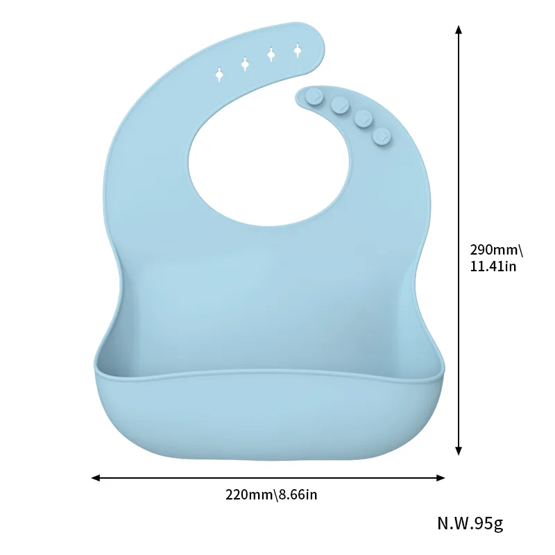 Nursery Supplies Custom Baby Bib BPA Free Waterproof Shape Color Baby Feeding Silicone Baby Bibs - detail view 5