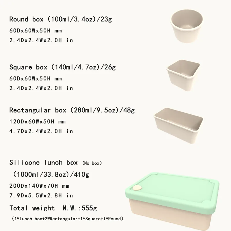 Manufacturer qualité alimentaire silicone sans BPA boîte à déjeuner adulte portable durable - detail view 11