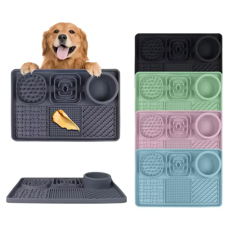 Silicone animais lambedura tapete gato cão lento alimentar tigela alimentação tapete - main product image