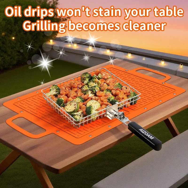 Impermeable fuego anti antiadherente barbacoa silicona Grilling alfombrillas Oil-Resistant - detail view 4
