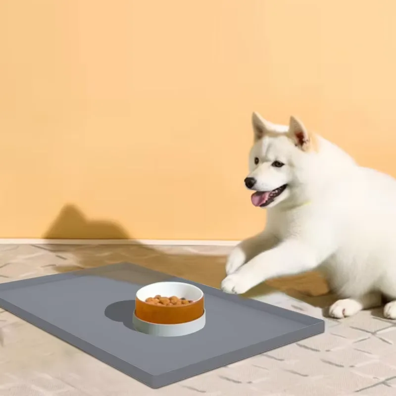 Wholesale Double-Sided Anti-Slip Pet Feeding Mat Rectangle Easy Clean Waterproof Dog Cat Mat - detail view 2