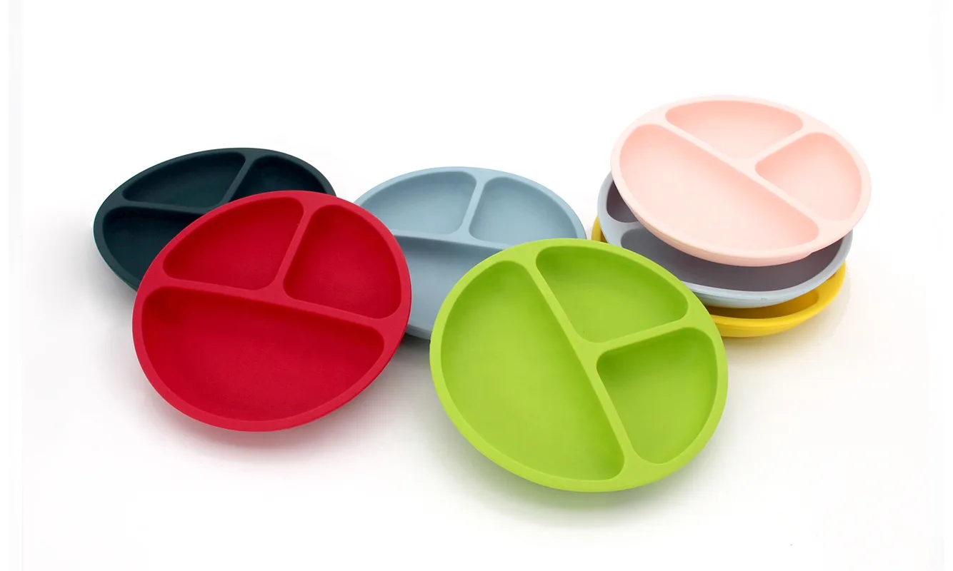 Children's Baby Feeding Bowl Stainless Steel Silicone Cover BPA Free Dishwasher Safe Eco-Friendly Reusable Portable Box - Silicone dinner plate - detail view 7
