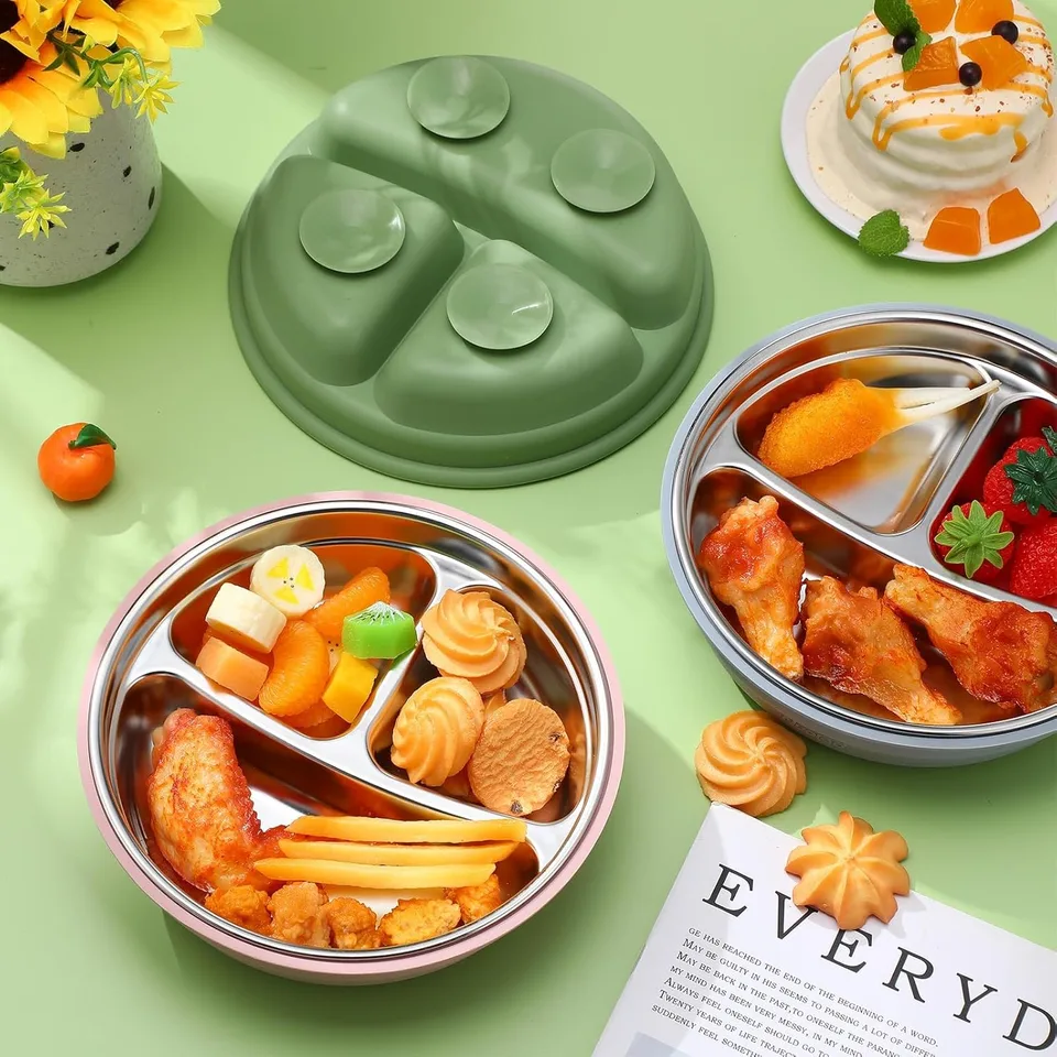 New Arrivals 304 Stainless Steel Silicone Cover Baby Feeding Bowl Children Bowl Food Grade Colorful Stainless Steel Kids Bowl - main product image