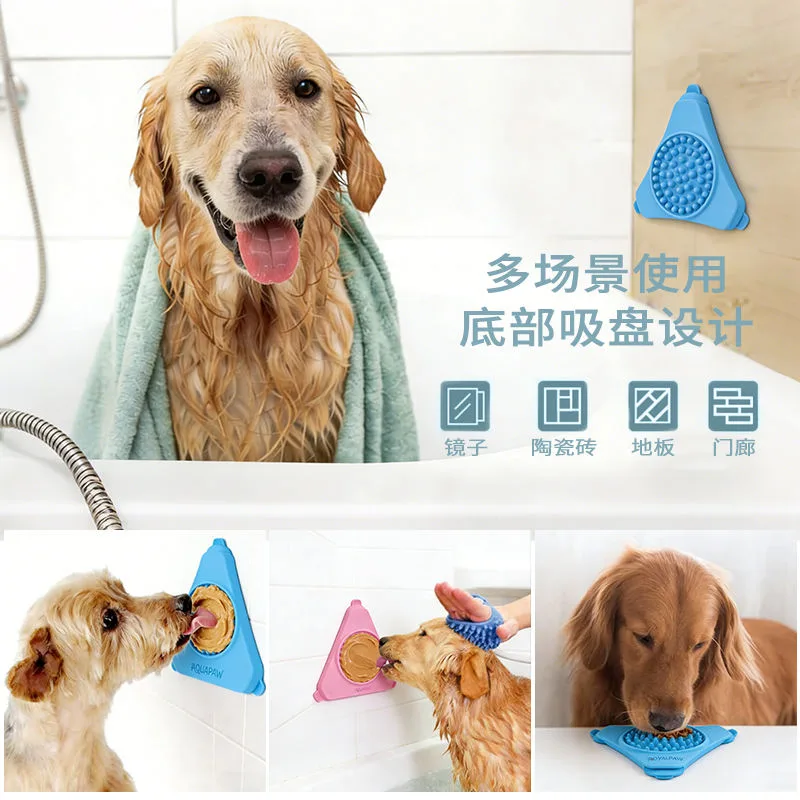 Silicone Slow Feeder Cat Bowl 500ml Pet Lick Pad with Blue Round Design and Automatic Feature Easy to Use - detail view 4