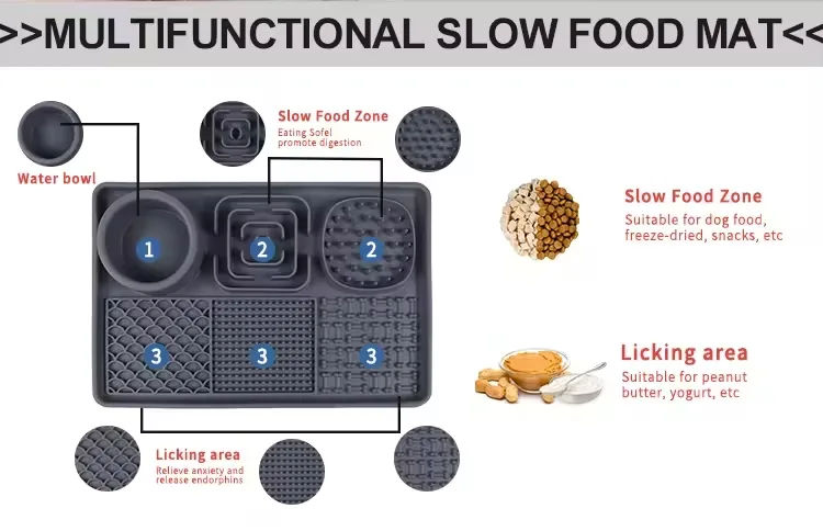 Modern Non-Slip Dog Bowl with Solid Pattern Food Grade Silicone Pet Lick Mat Eco-Friendly Automatic Pet Feeder for Water Food - detail view 9