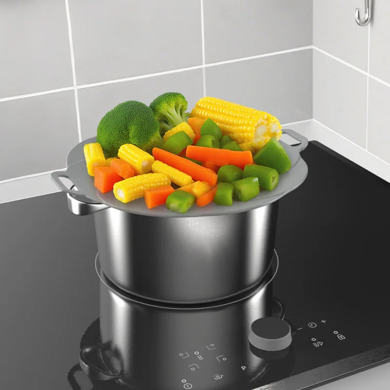 BPA Free Cooking Tool Anti-Overflow Silicone Pan Cover Cookware Spill Stopper Pot Lid - main product image