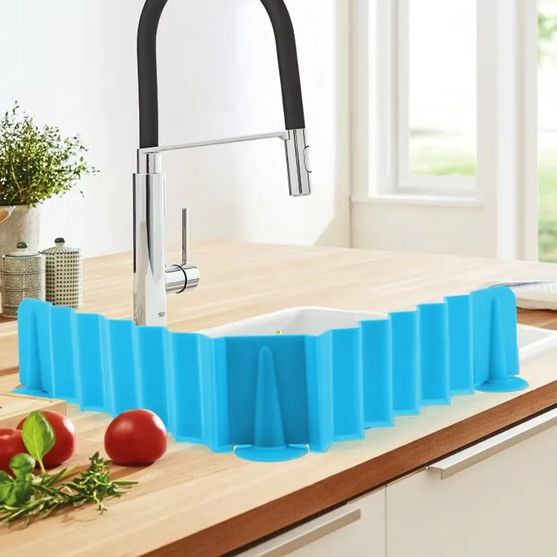 Upgraded Stretchable Silicone Sink Water Splash Guards Baffle for Home Products Kitchen Bathroom - detail view 6