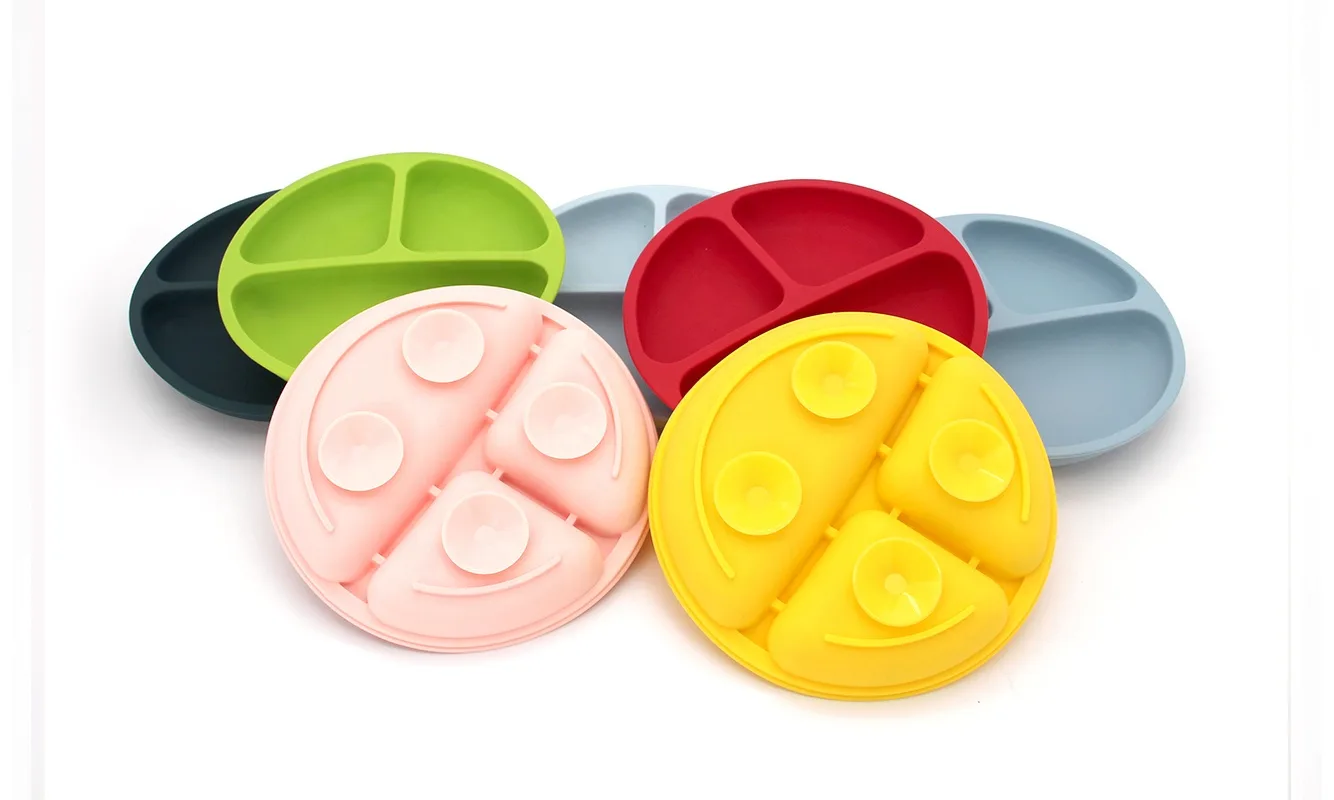 Children's Baby Feeding Bowl Stainless Steel Silicone Cover BPA Free Dishwasher Safe Eco-Friendly Reusable Portable Box - Silicone dinner plate - detail view 6