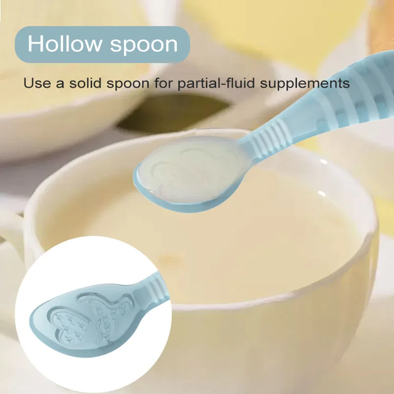 Food Grade BPA Free Baby Feeding Custom Dinnerware Set Silicone Newborn Baby Eating Spoon Set - detail view 2