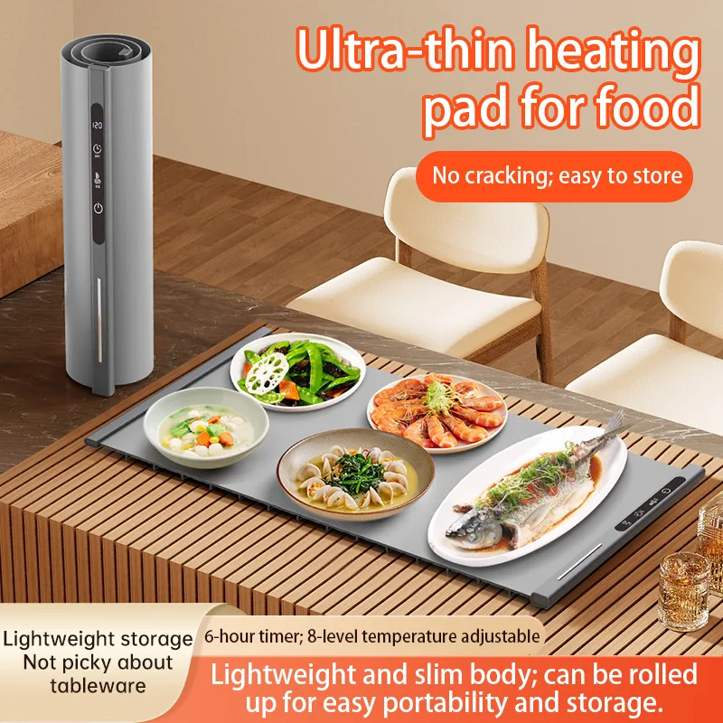 Food Warming Mat Flexible Silicon Heating Board Roll up Easy Storage Portable Electric Silicone Heating Mat for Food - detail view 1