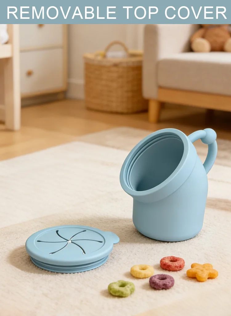 Plegable silicona vasos tapa infantil menaje niño pequeño snack almacenamiento contenedor - detail view 9