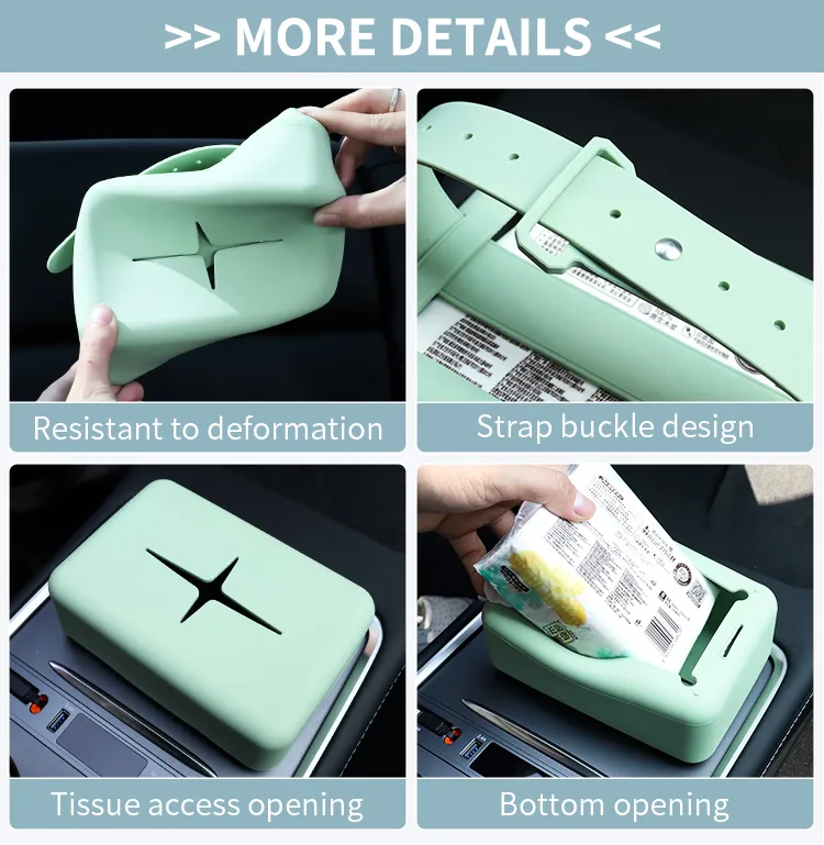 New Arrivals Custom Creative Multi-Functional Silicone Car Tissue Holder Paper Box Tissue Box for Most Car - detail view 11