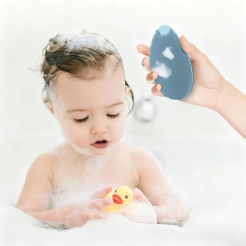 Soft Silicone Hair Cleaning Brush Reusable Baby Bath Cleaner Massager Brush Scrubber Silicone Baby Shampoo Brush - custom silicone manufacturer