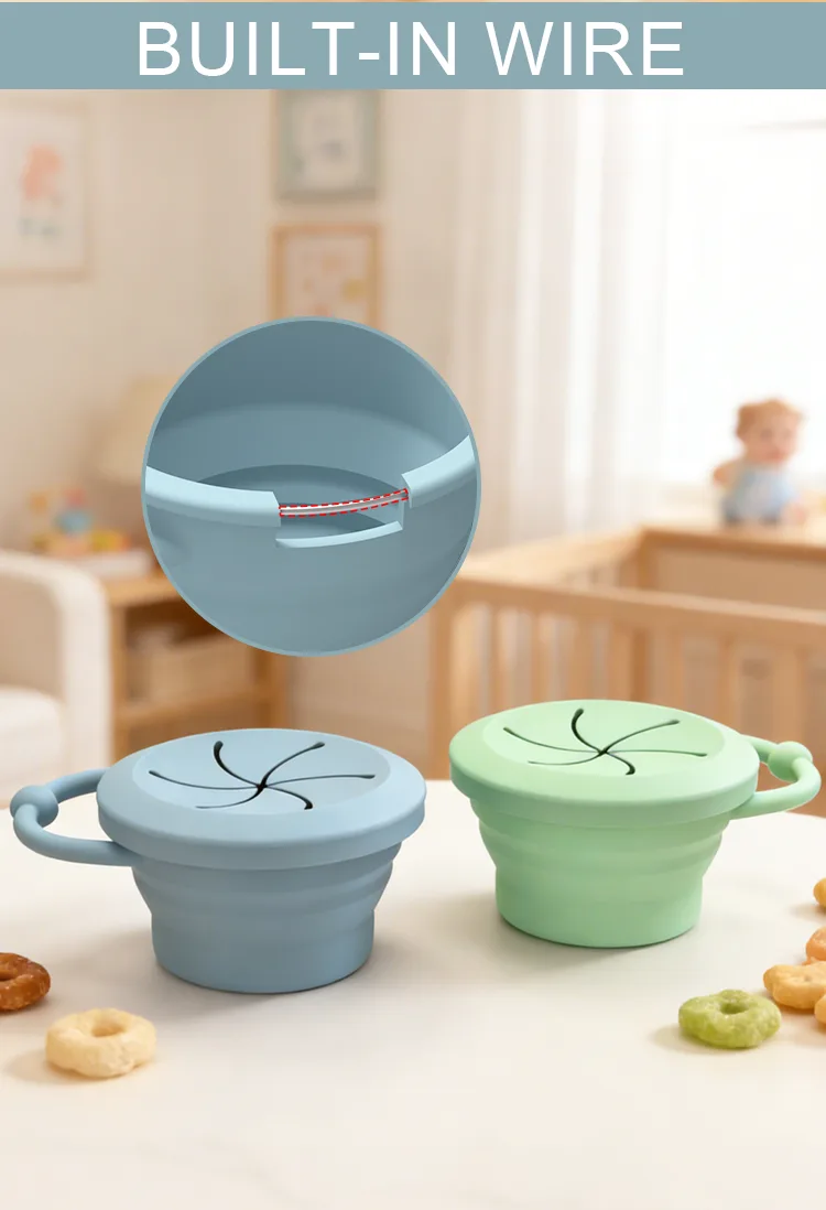 Plegable silicona vasos tapa infantil menaje niño pequeño snack almacenamiento contenedor - detail view 8