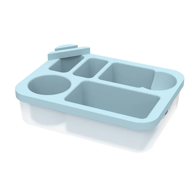 Rectangular Divided Tray 6 Compartment Classic Silicone School Lunch Plate Dish for Canteen - detail view 4