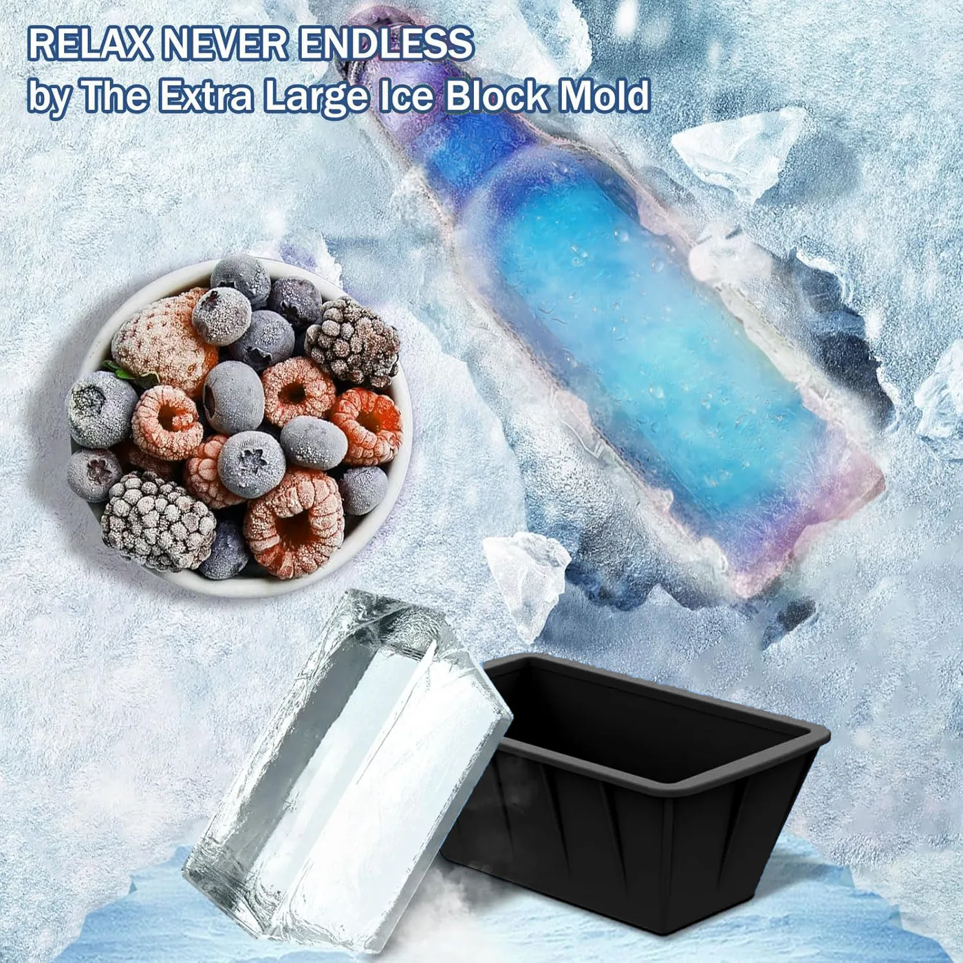 Sur mesure réutilisable silicone glace Block moule facile Release Big glaçons plateau - detail view 4