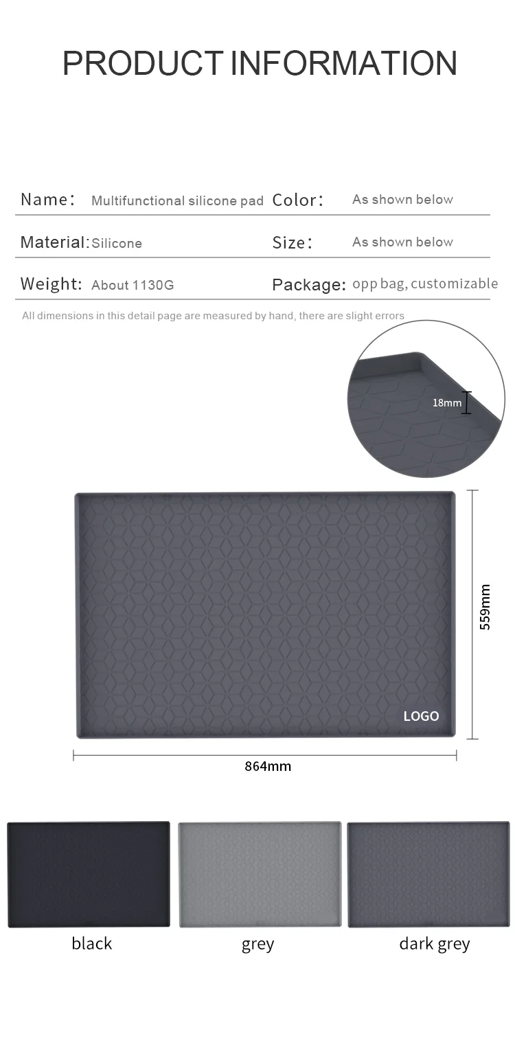 2025 New Kitchen Silicone Sink Mat Custom Waterproof Hole Anti-slip Silicone Kitchen Cabinet Protector Mat Under Mat - detail view 7