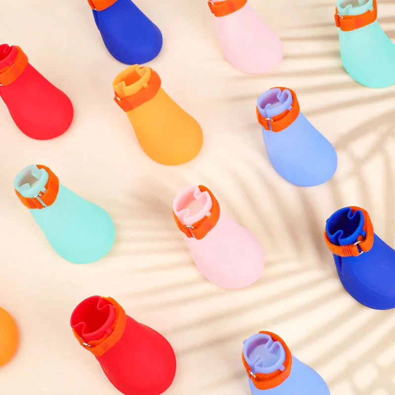 2027 미끄럼 방지 고무 Boots 방수 실리콘 강아지 Rain Shoes 강아지 Spring Summer 야외 - detail view 4