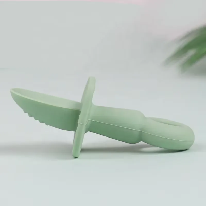 BPA Free Silicone Baby & Toddler Feeding Utensils Children's Design Style-Safety Food Spoon Fork - detail view 4