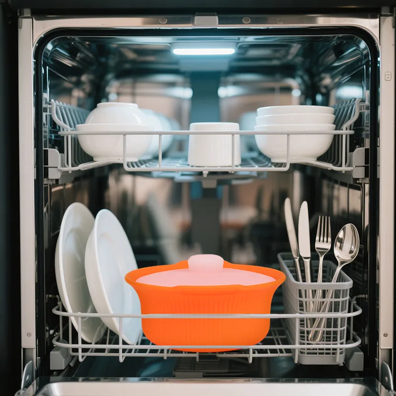 Custom Logo Kitchen Utensil Food Grade Safe Cooking Food Steamer Microwave Oven Silicone Bowl Food Container - detail view 10